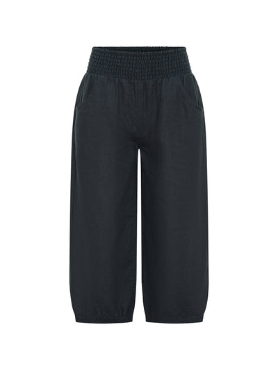 Marrakech French Linen Cropped Pants Charcoal