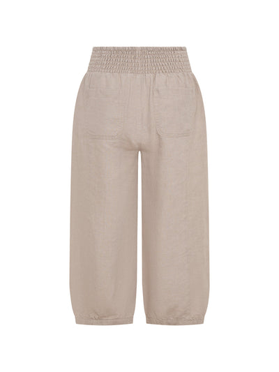 Pantalón Cropped Marrakech de Lino Francés Avena
