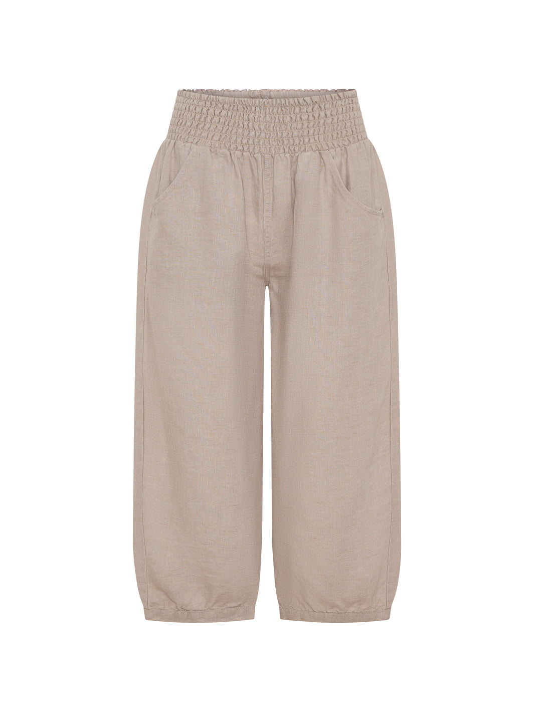 Pantalón Cropped Marrakech de Lino Francés Avena