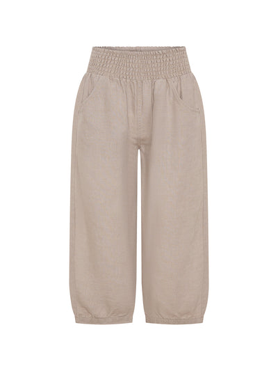 Pantalón Cropped Marrakech de Lino Francés Avena