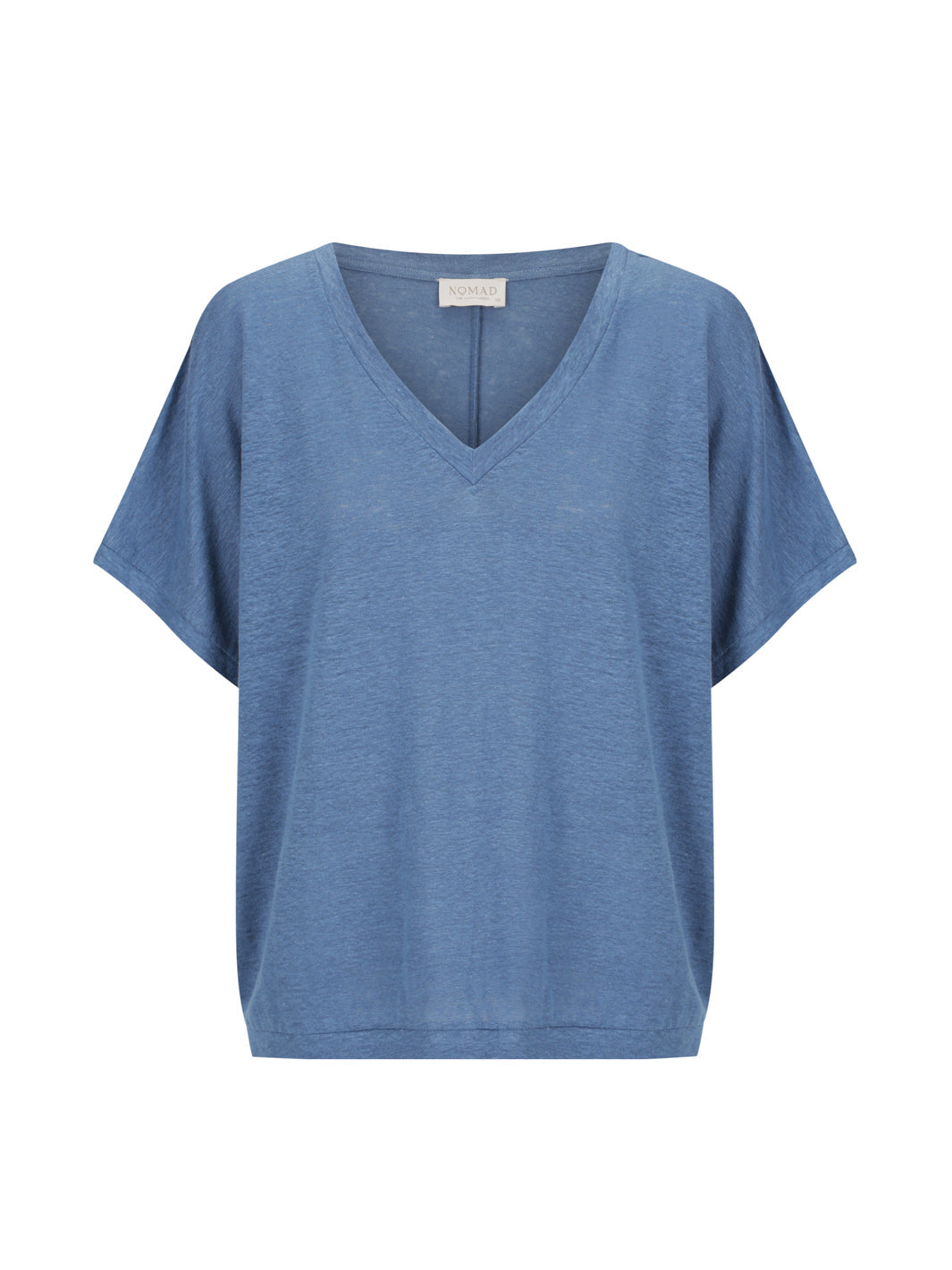 Camiseta Iris de Punto de Lino Azul Egeo