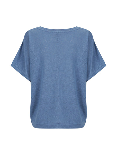 Camiseta Iris de Punto de Lino Azul Egeo