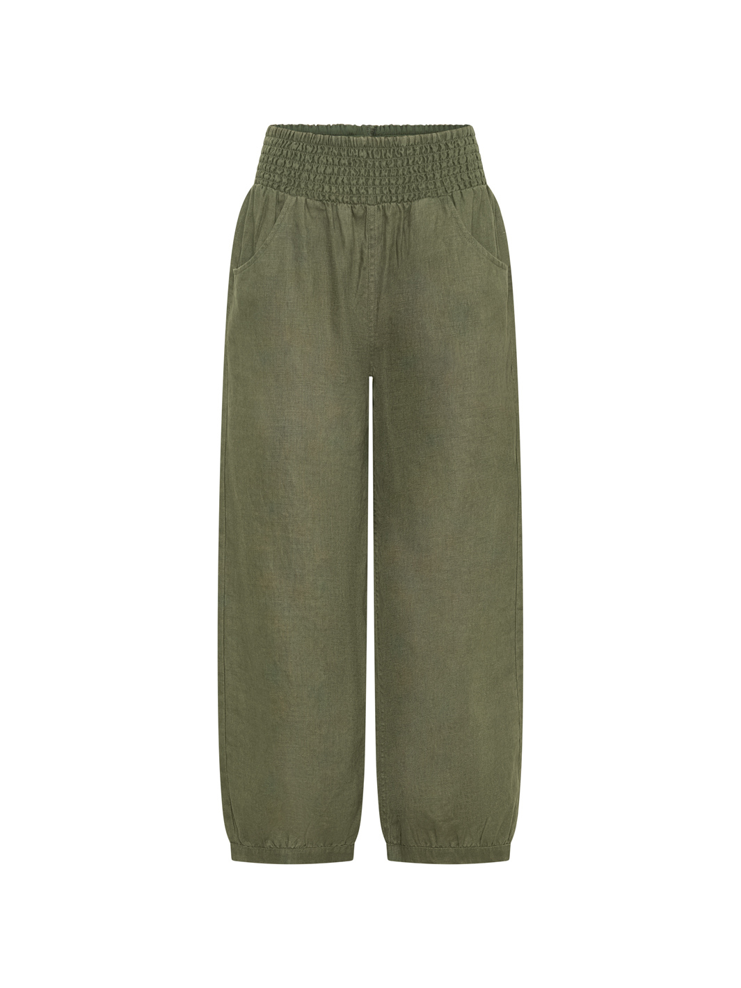 Pantalón Sadhu de Lino Francés Oliva