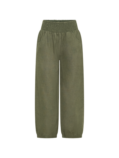 Pantalón Sadhu de Lino Francés Oliva