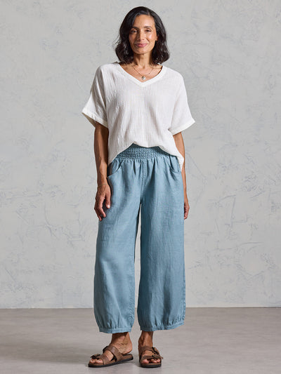 Sadhu French Linen Pants Tahiti Blue