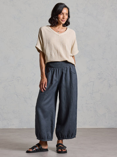 Pantalón Sadhu de Lino Francés Antracita