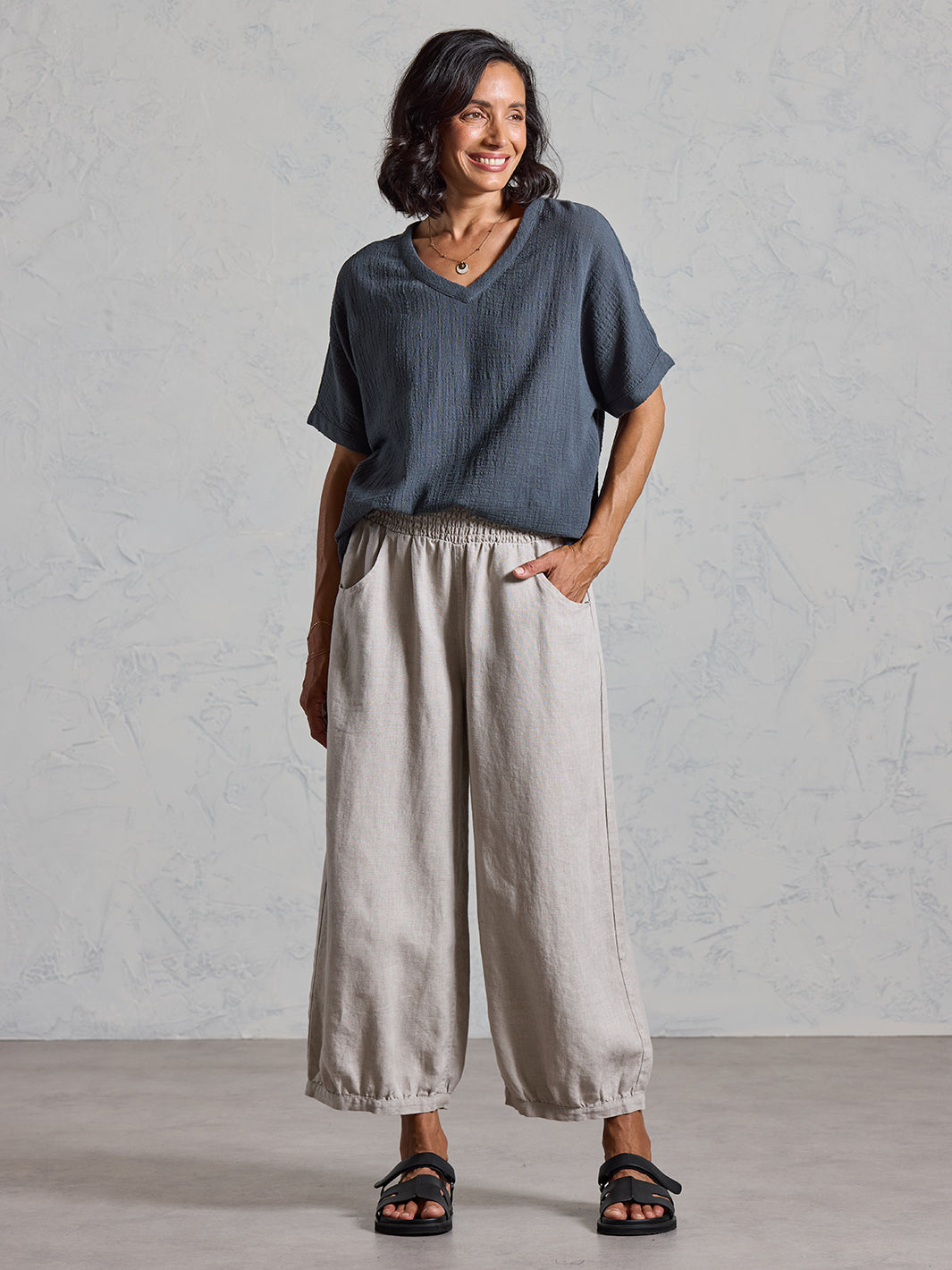 Pantalón Sadhu de Lino Francés Avena