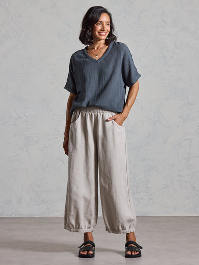Pantalón Sadhu de Lino Francés Avena