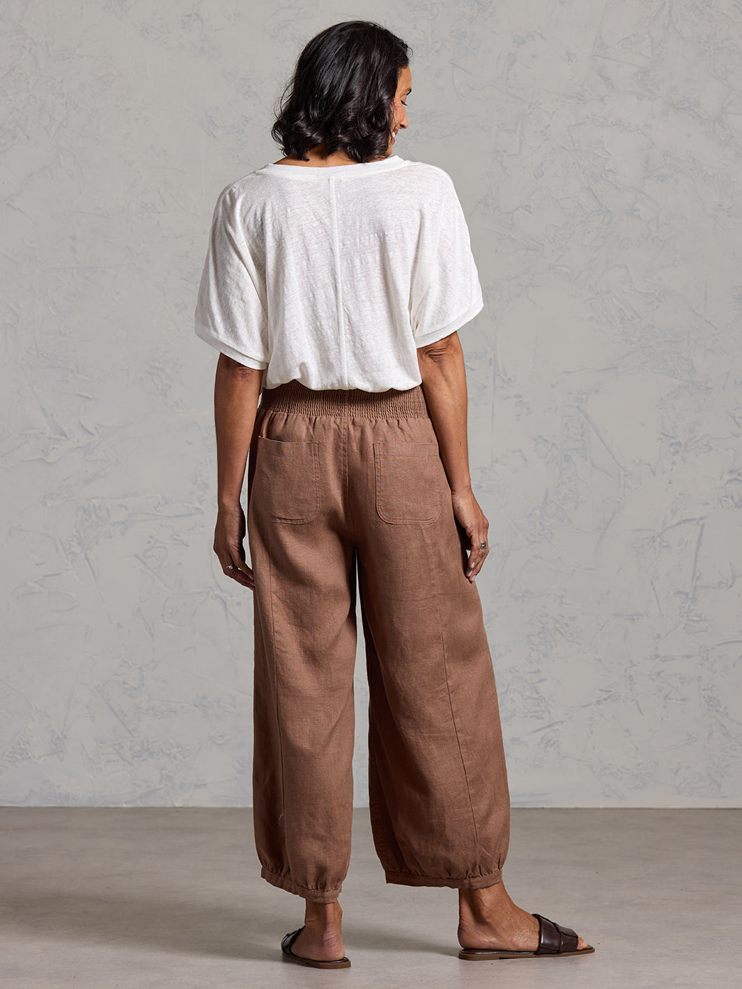 Pantalón Sadhu de Lino Francés Canela