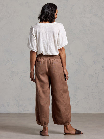 Pantalón Sadhu de Lino Francés Canela