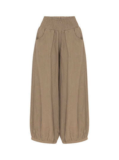 Pantalón Sadhu de Lino Francés Canela