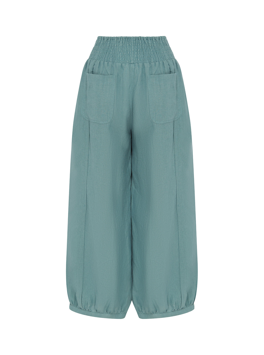 Pantalón Sadhu de Lino Francés Azul Tahití