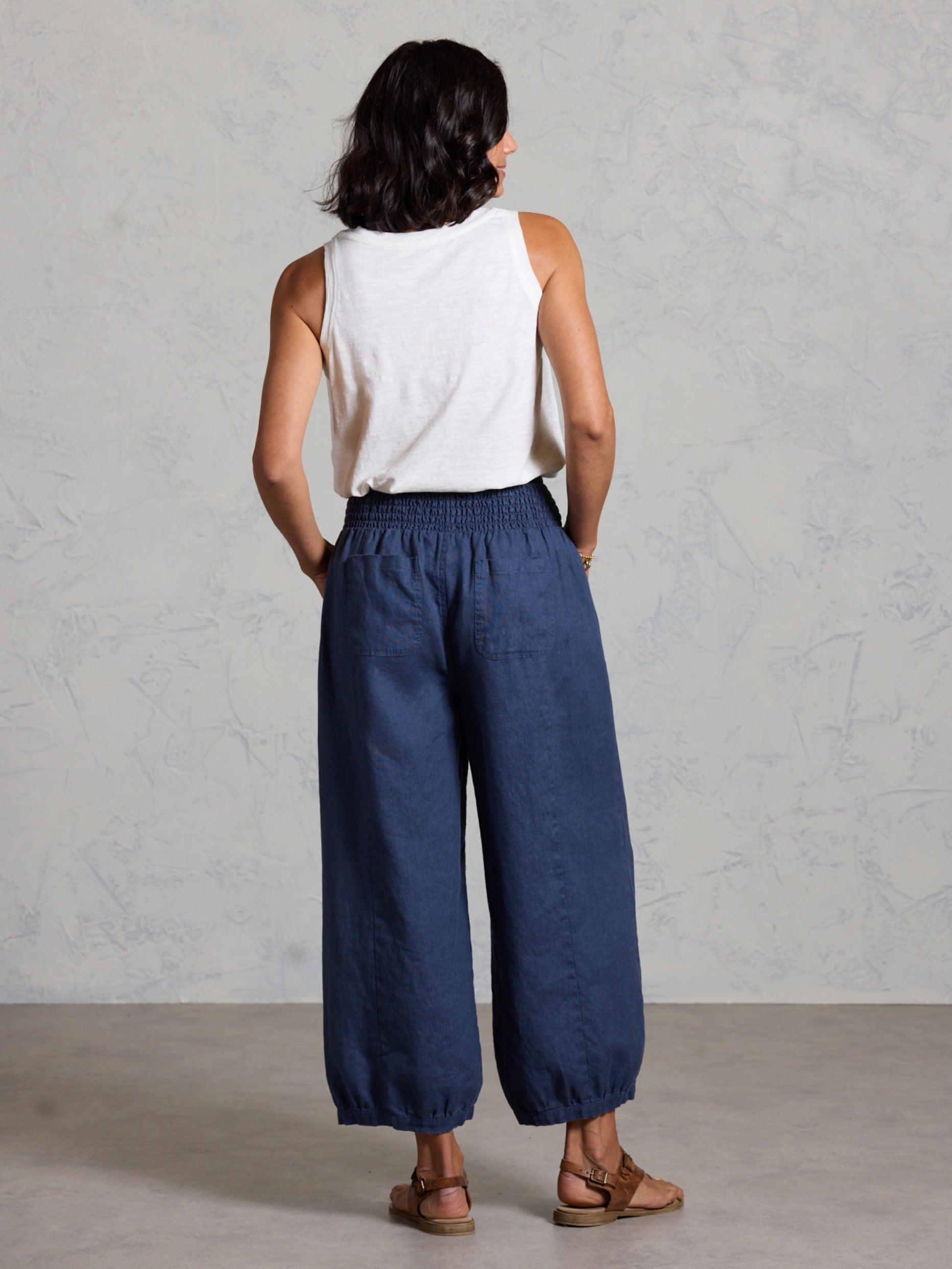 Pantalón Sadhu de Lino Francés Azul Marino