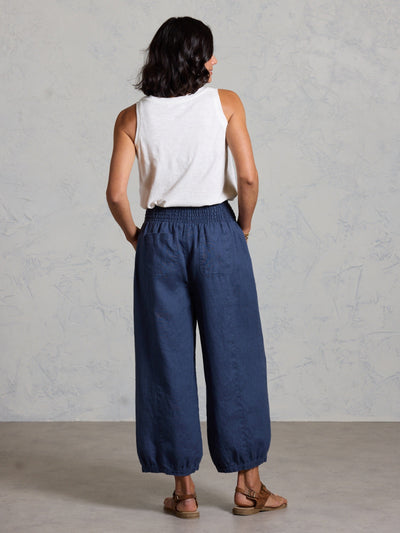 Pantalón Sadhu de Lino Francés Azul Marino