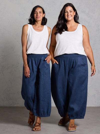 Pantalón Sadhu de Lino Francés Azul Marino