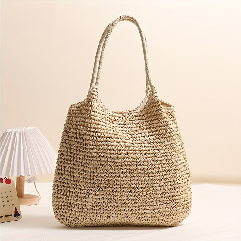 Melissa | Bolso Bandolera de Paja Trenzada - Camel Claro