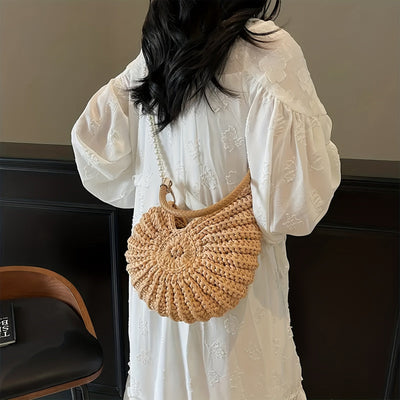 Tea | Bolso Tote Trenzado con Cadena - Camel