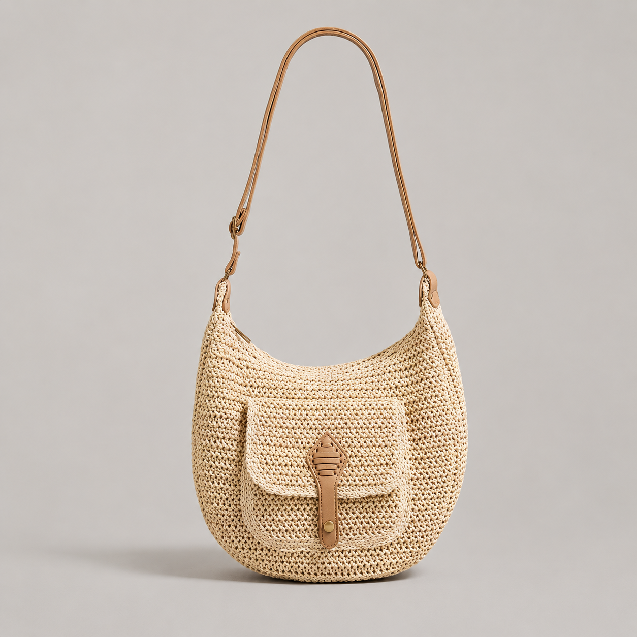 Valentina | Bolso de Hombro Trenzado de Uso Diario Beige