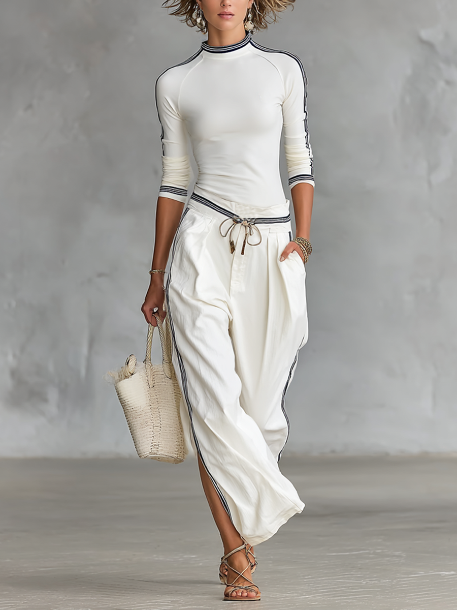 Anne | Conjunto Deportivo 2 Piezas, Cuello Alto y Pantalón