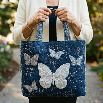 Bolso Artesanal mariposa plateada – Elegante y Práctico
