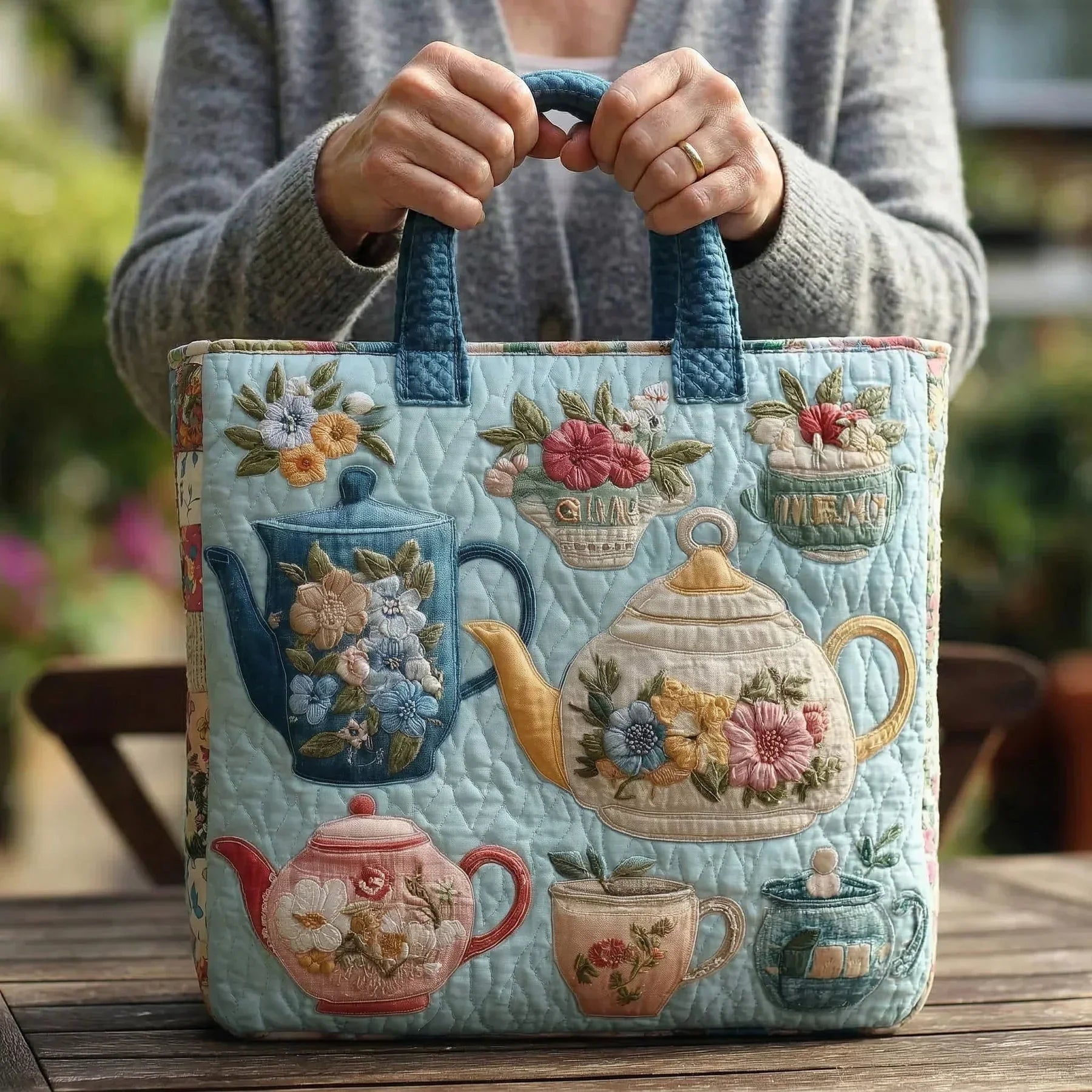 Bolso Floral Acolchado fantasía primaveral – Dos Tamaños
