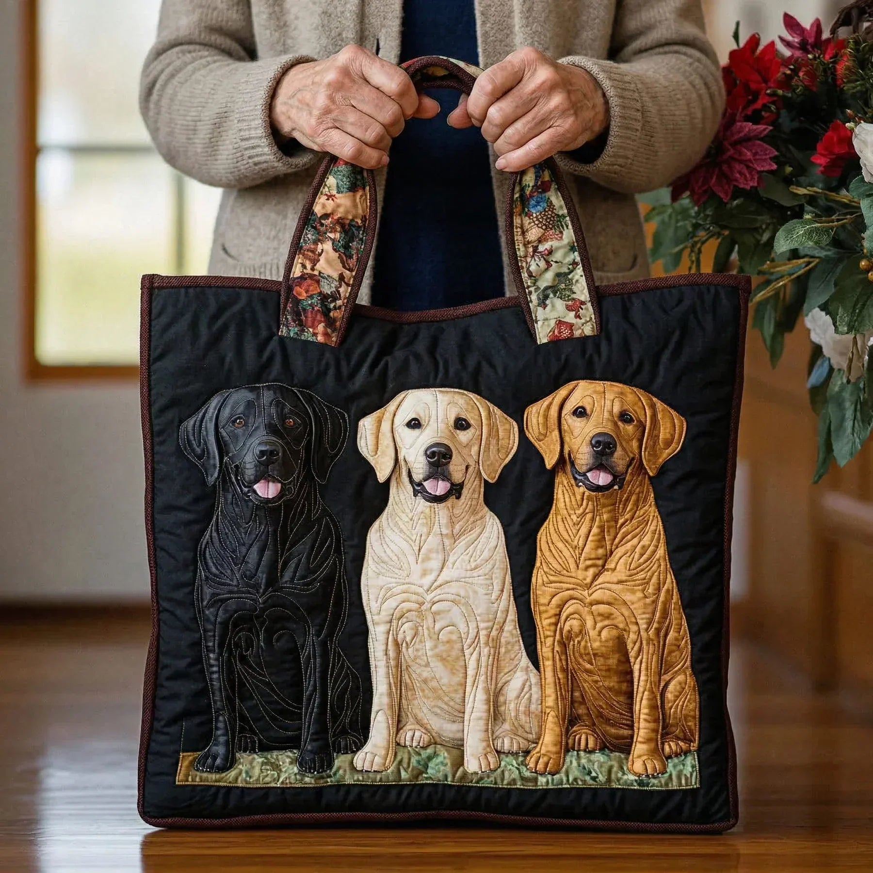 Bolso Artesanal tres Labrador – Idea de Regalo