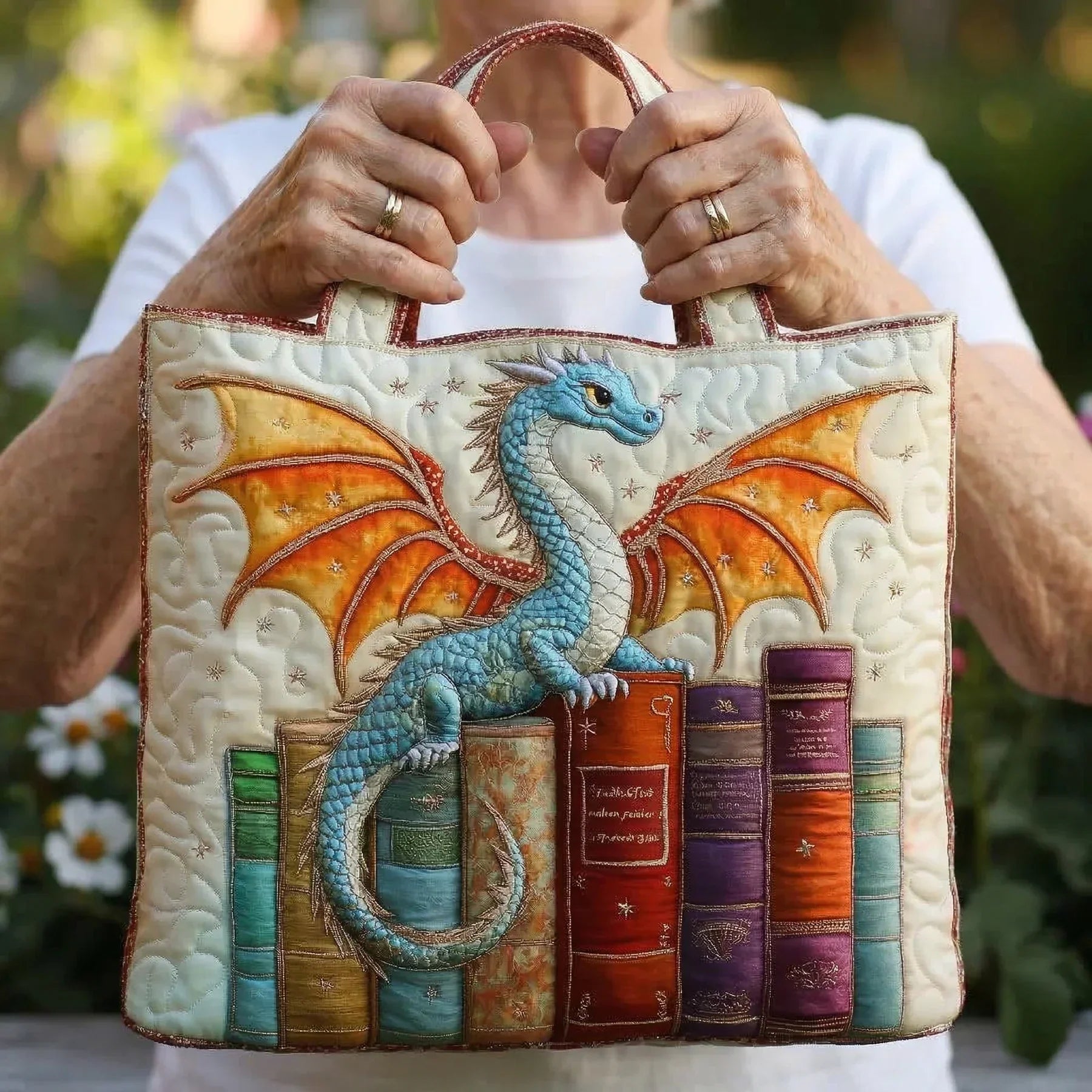 Bolso Acolchado dragón guardián de los libros – Para Amantes de los Libros