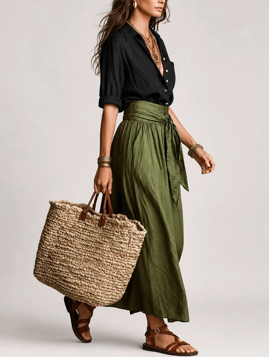 Martina | Vestido Maxi de un Hombro Elegante y Fluido