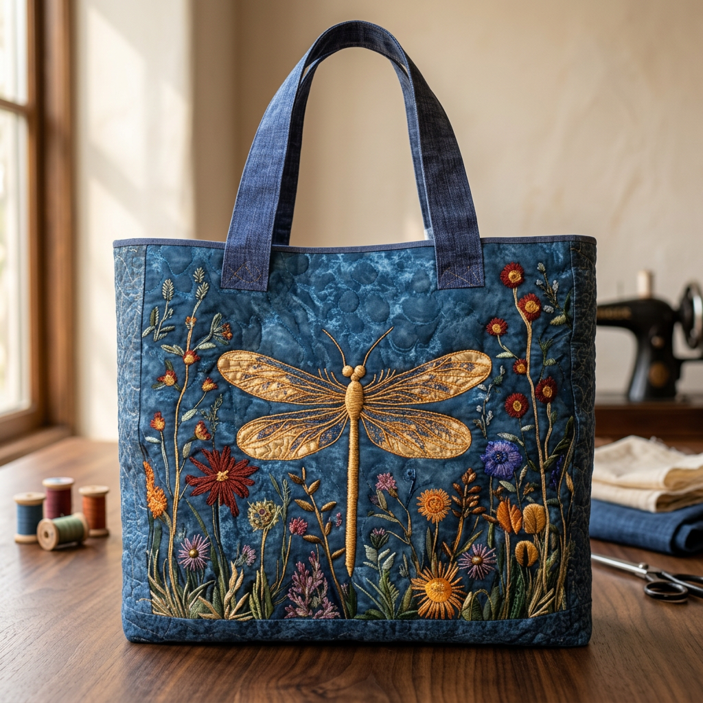 Bolso de Mujer libélula dorada – Amplio y Ligero