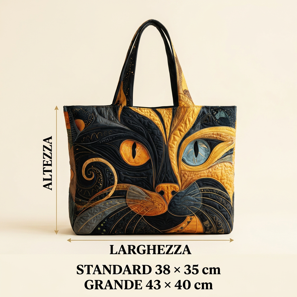 Bolso Acolchado gato misterioso – Amplio y Ligero