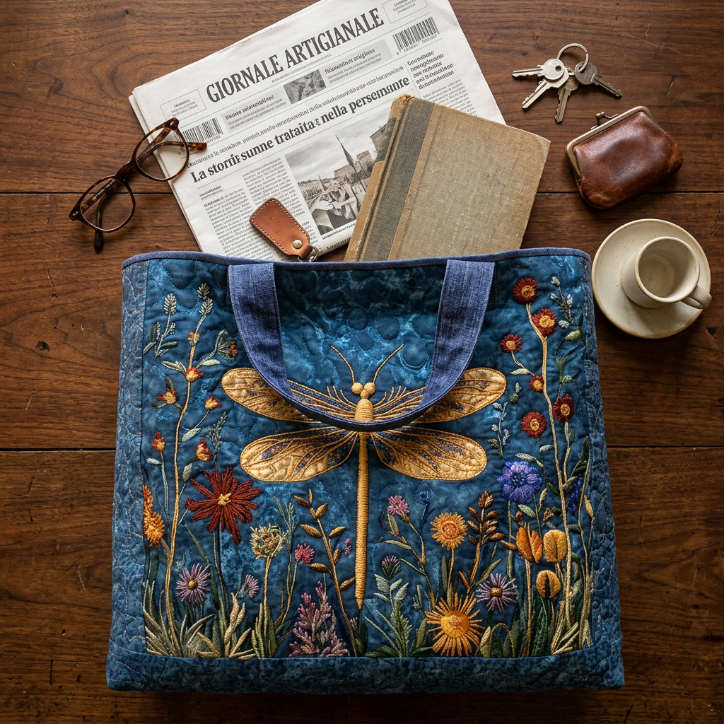 Bolso de Mujer libélula dorada – Amplio y Ligero