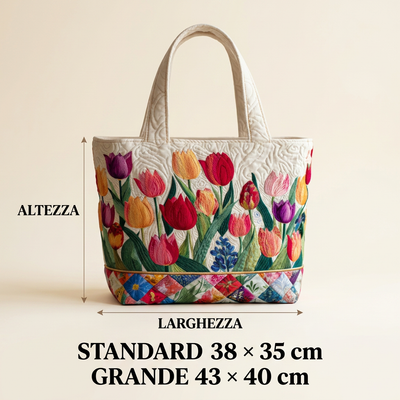Bolso de Mujer jardín de tulipanes – Amplio y Ligero