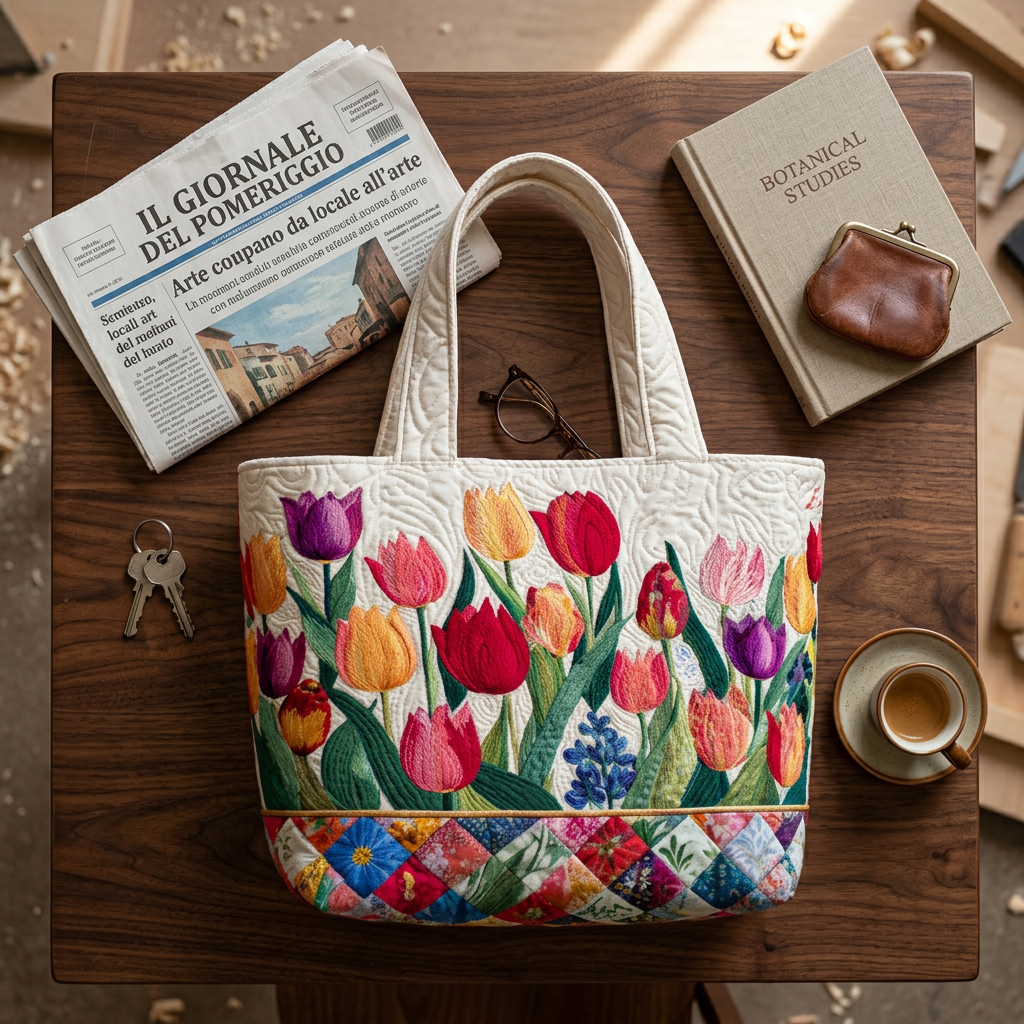 Bolso de Mujer jardín de tulipanes – Amplio y Ligero