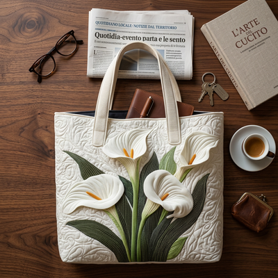 Bolso Artesanal calas blancas – Elegante y Práctico