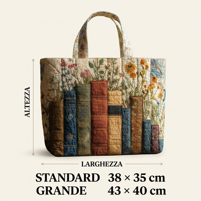 Bolso Acolchado libros y flores – Para Amantes de los Libros
