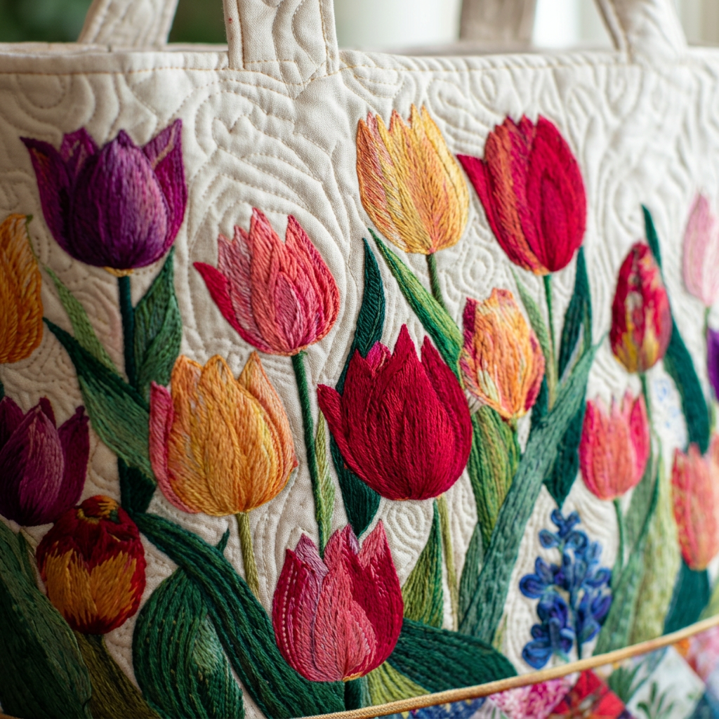 Bolso de Mujer jardín de tulipanes – Amplio y Ligero