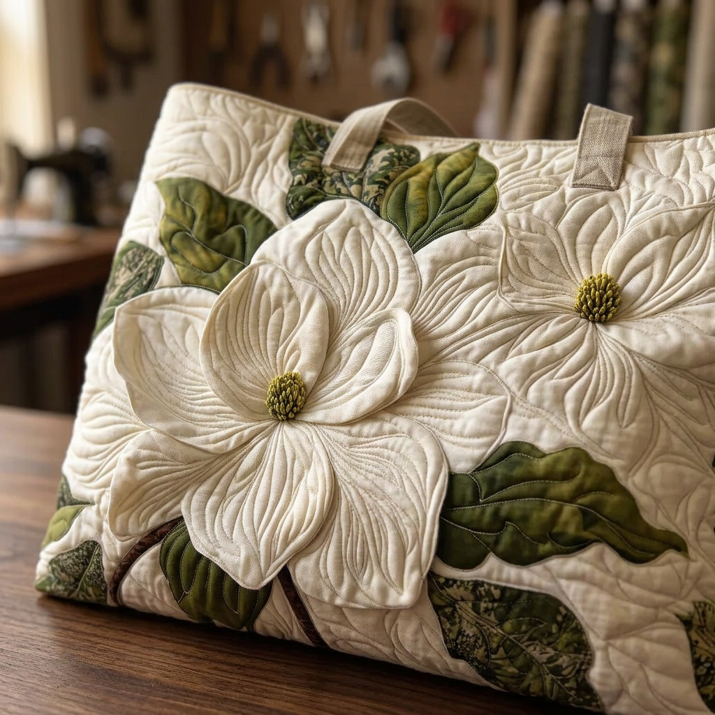 Bolso de Mujer lirios blancos elegantes – Amplio y Ligero