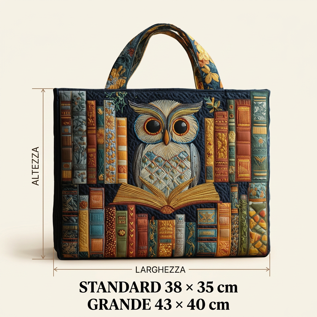 Bolso Artesanal búho y libros antiguos – Idea de Regalo