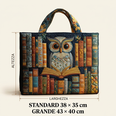 Bolso Artesanal búho y libros antiguos – Idea de Regalo