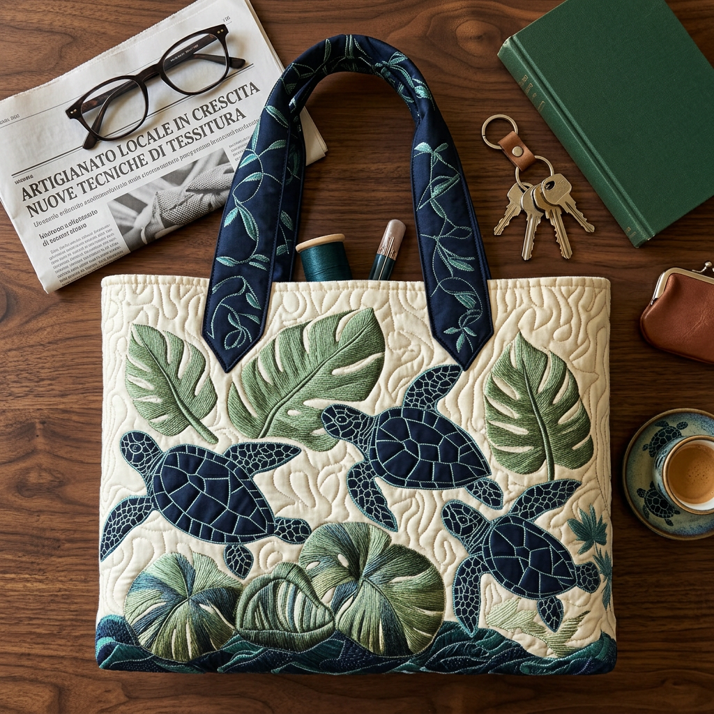 Bolso Acolchado tortuga marina – Amplio y Ligero