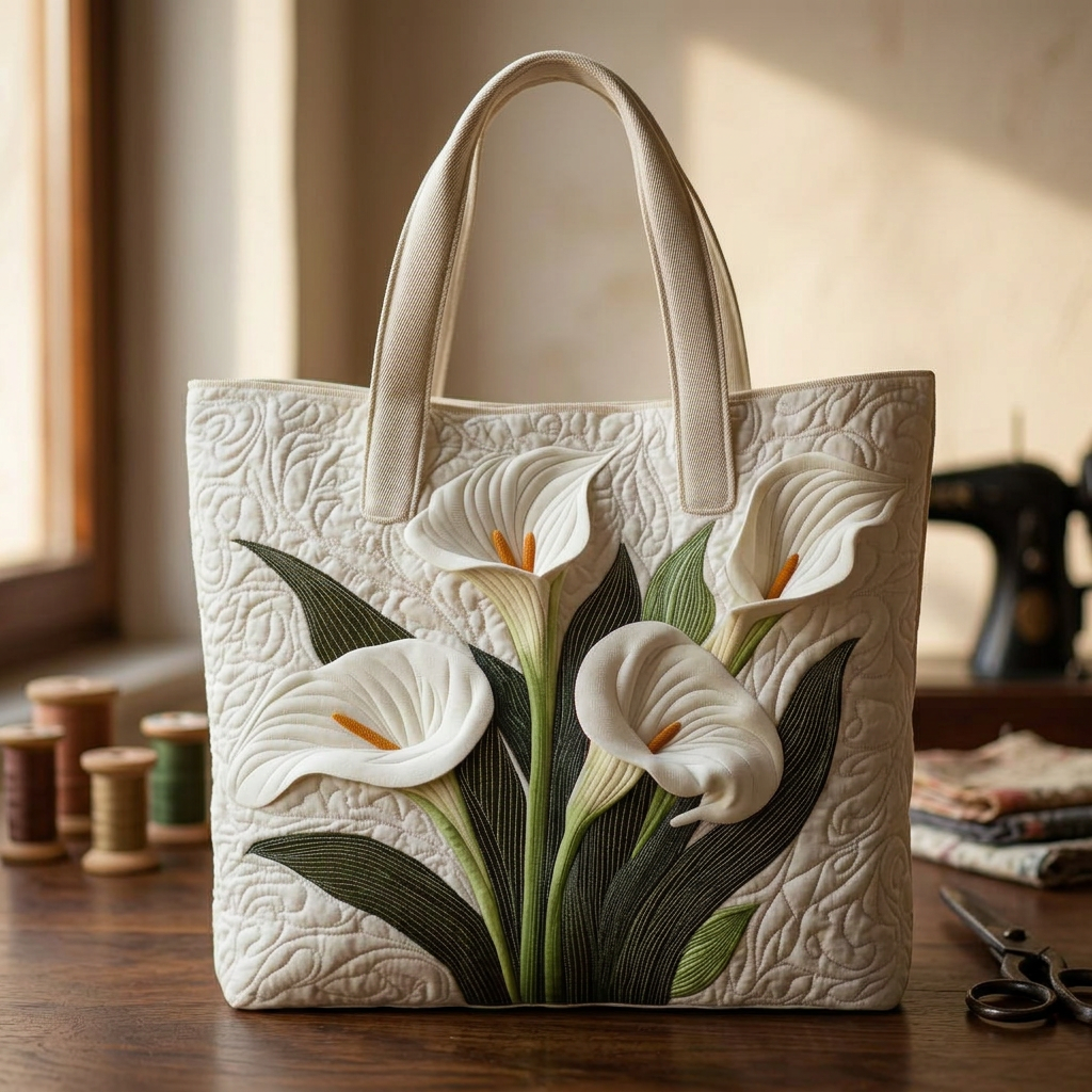 Bolso Artesanal calas blancas – Elegante y Práctico