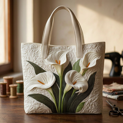 Bolso Artesanal calas blancas – Elegante y Práctico
