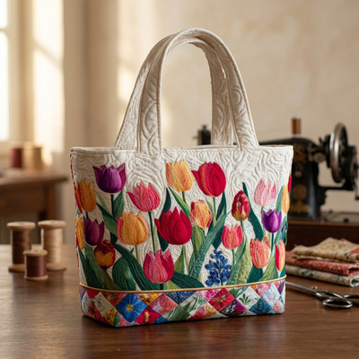 Bolso de Mujer jardín de tulipanes – Amplio y Ligero