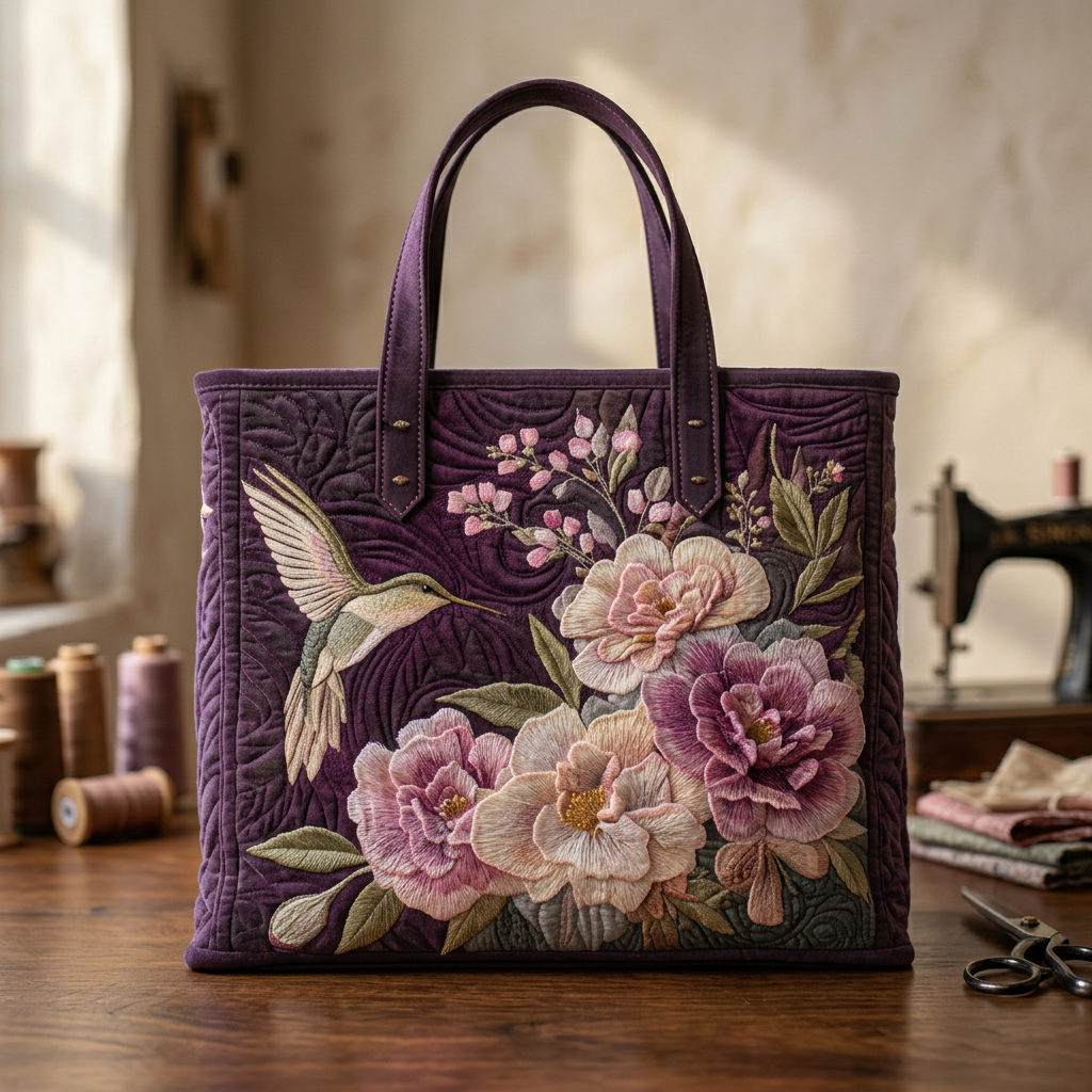 Bolso Artesanal colibrí y orquídeas – Elegante y Práctico