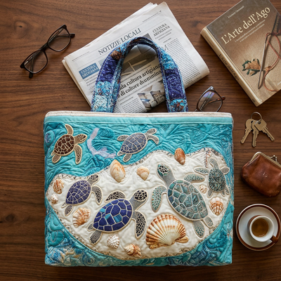 Bolso Artístico Acolchado tortugas – Dos Tamaños