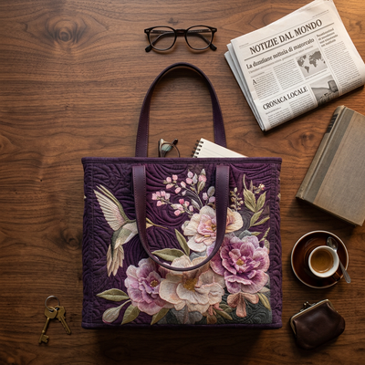 Bolso Artesanal colibrí y orquídeas – Elegante y Práctico