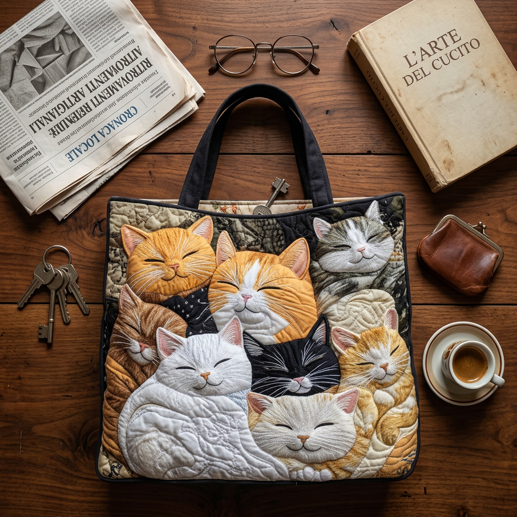 Bolso Acolchado gatitos dormidos – Amplio y Ligero