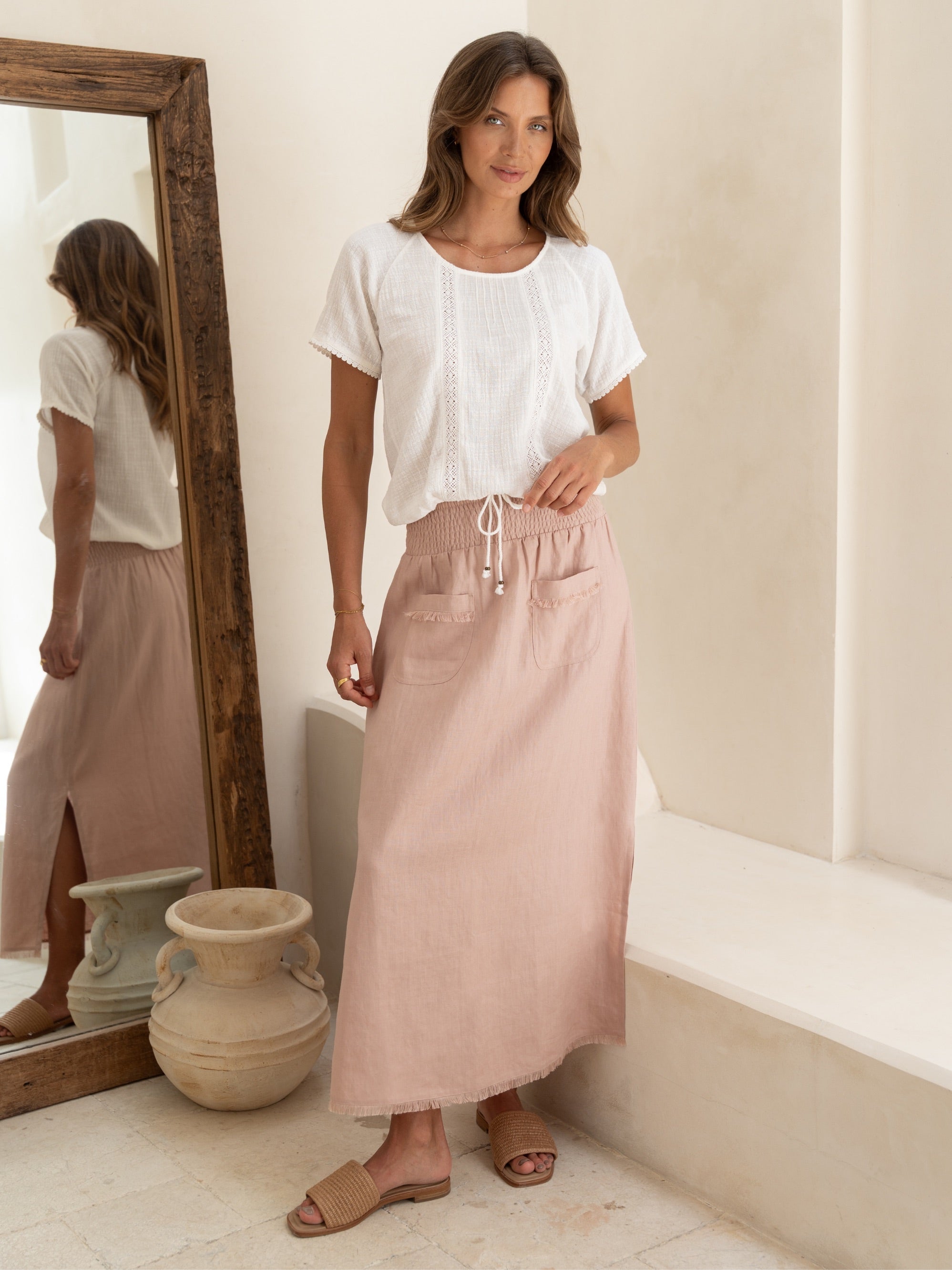 Blusa Daisy de Algodón Orgánico Marfil