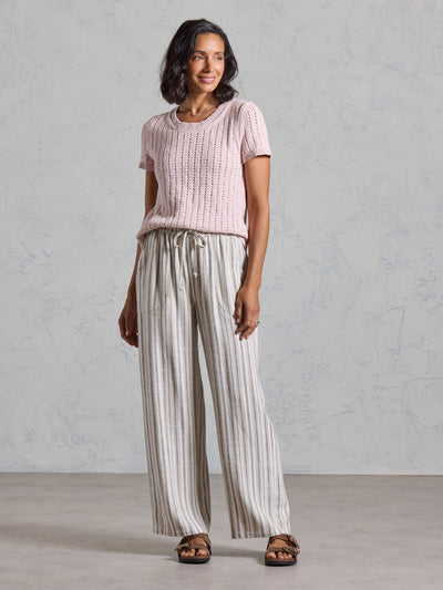 Pantalón Jolie Mezcla de Lino Madera Flotante