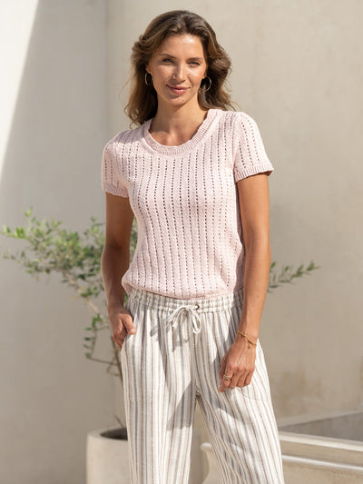 Pantalón Jolie Mezcla de Lino Madera Flotante
